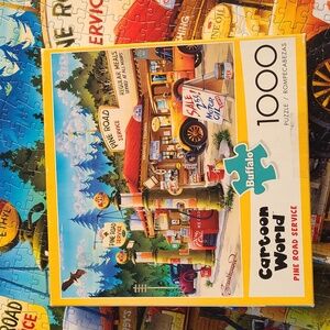 Buffalo 1000 piece jigsaw puzzle Pine Road Service Station vintage trucks